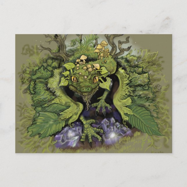 Forest Moss Magic Dragon Postcard (Front)