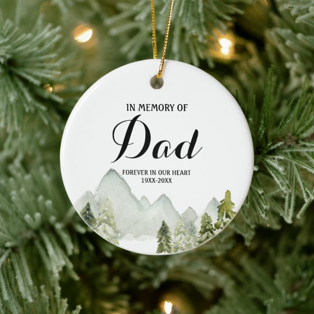 Forest Mountai In Memory of Dad Christmas Ornament (Tree)