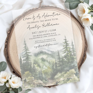Forest Mountain Adventure Bridal Shower Acrylic Invitations