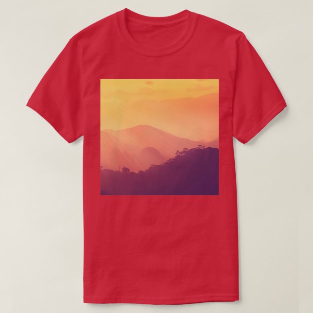 Forest Mountain HorizonMountain sunsetorange Mount T-Shirt (Design Front)