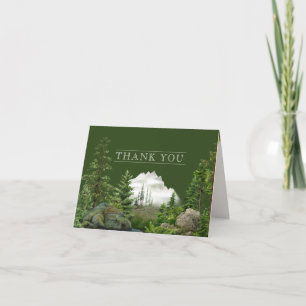 Forest Mountain Landscape   Nature Wedding Thank You Card