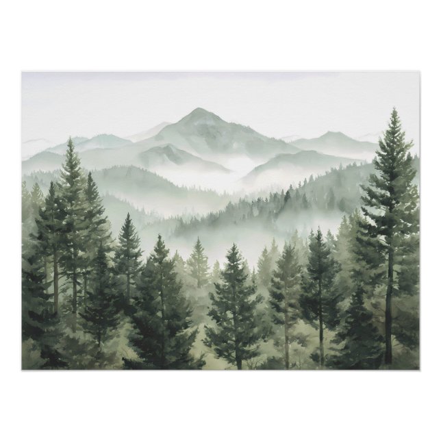 Forest Mountain Landscape Poster (Front)