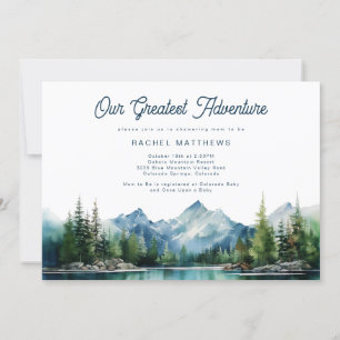 Forest Mountain Rustic Adventure Baby Shower  Invitation