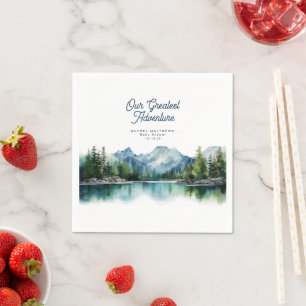 Forest Mountain Rustic Adventure Baby Shower  Napkin