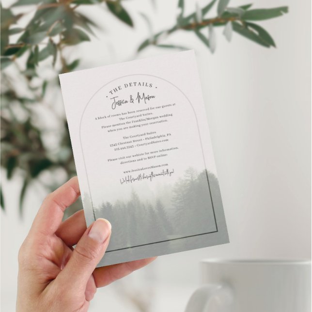 Forest Mountain Wedding Details Card (Creator Uploaded)