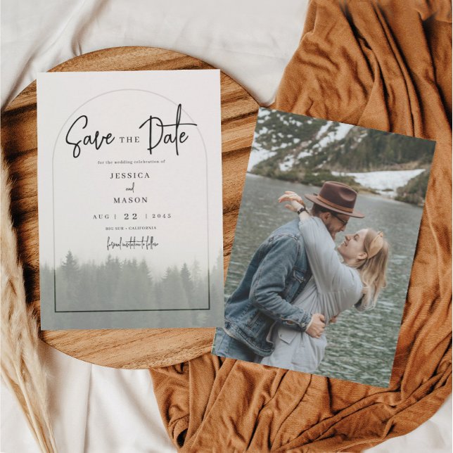 Forest Mountain Wedding Save The Date Invitation (Creator Uploaded)