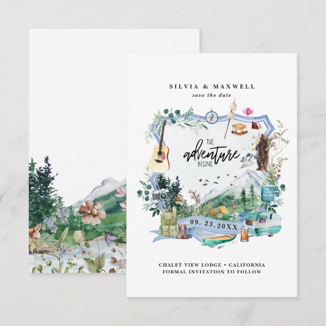 Forest Mountain Wildflower | Camping Wedding Crest (Front/Back)