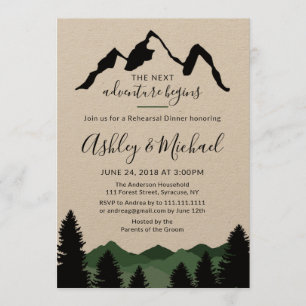 Forest Mountains Rehearsal Dinner Invitation