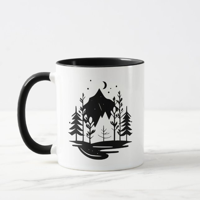 Forest Mountains Silhouette  Mug (Left)