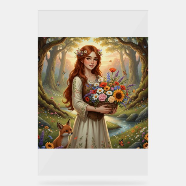 Forest Muse in Bloom Acrylic Sign (Front)