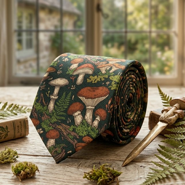 Forest Mushroom & Fern  Tie (Creator Uploaded)