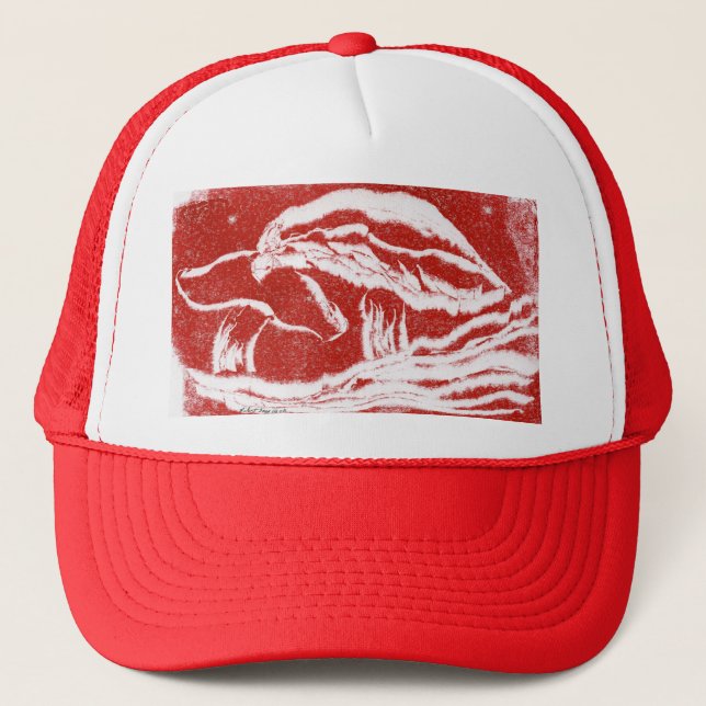 Forest mushroom, toadstool, fungi red and white  trucker hat (Front)