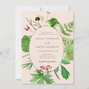 Forest Mushroom   Woodland Wedding Invitation