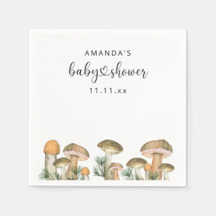 Forest mushrooms baby shower napkin