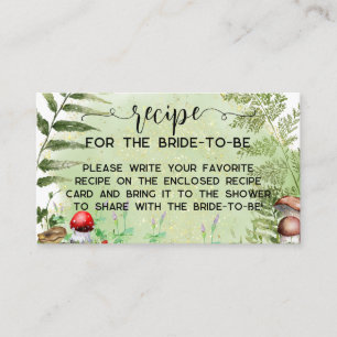 Forest Mushrooms Greenery Ferns Recipe Request Enclosure Card