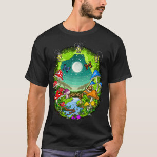 Forest Mushrooms Hippie Psychedelic Foraging Mycol T-Shirt