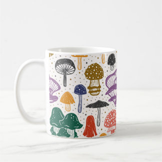 Forest Mushrooms Ink Vintage Texture Coffee Mug