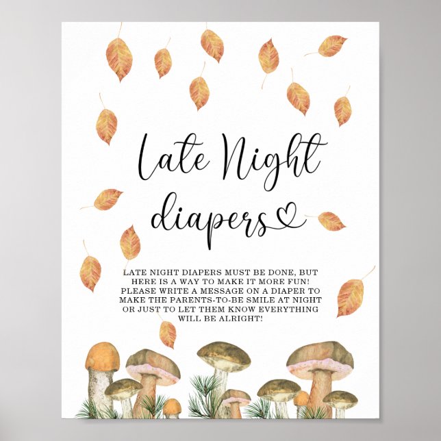 Forest mushrooms - Late night diapers game Poster (Front)
