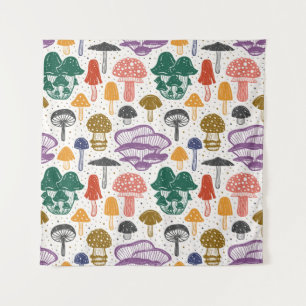 Forest mushrooms. Seamless pattern, texture, backg Tapestry