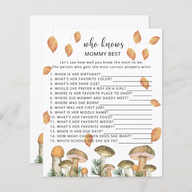 Forest mushrooms - Who knows mummy best (Front/Back)