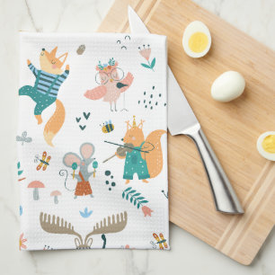 Forest Music Band  Tea Towel