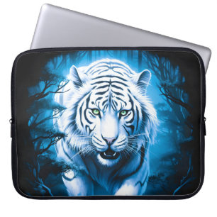Forest Mystic Wild White Tiger Laptop Sleeve