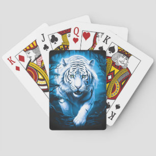 Forest Mystic Wild White Tiger  Playing Cards
