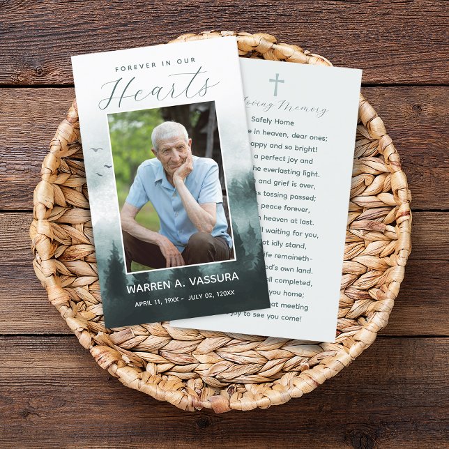 Forest Nature Funeral Memorial Prayer Photo Card (Forest Nature Funeral Memorial Prayer Photo Card)