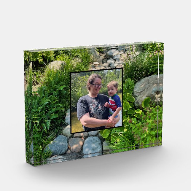 forest nature lite stone pathway photo template (Left)