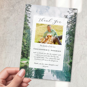 Forest Nature Photo Sympathy Funeral Memorial Thank You Card
