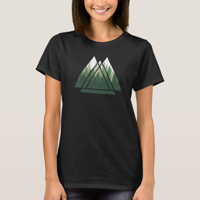 Forest Nature Triangle Minimalism T-Shirt (Front)
