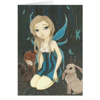 Forest Night - Fairy Jackalope Card