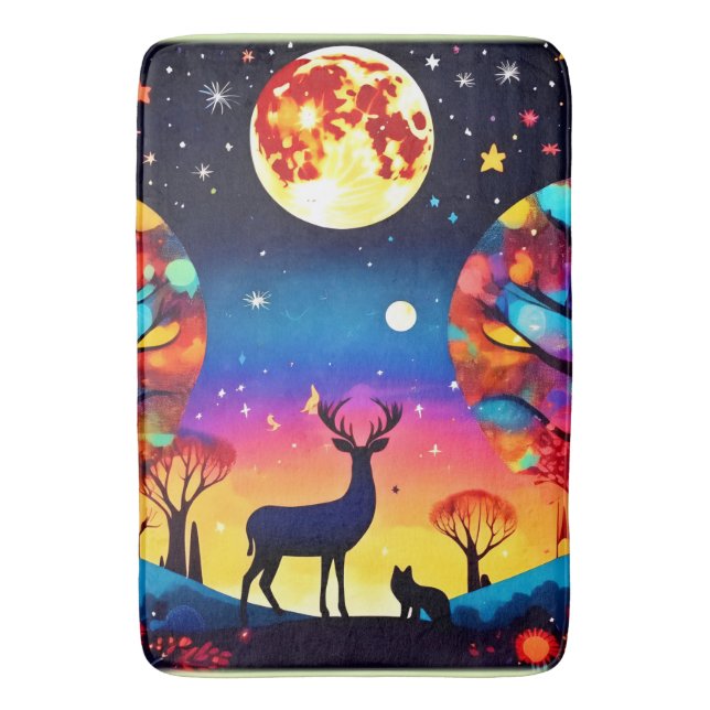 Forest Night Glow Bath Mat (Front Vertical)