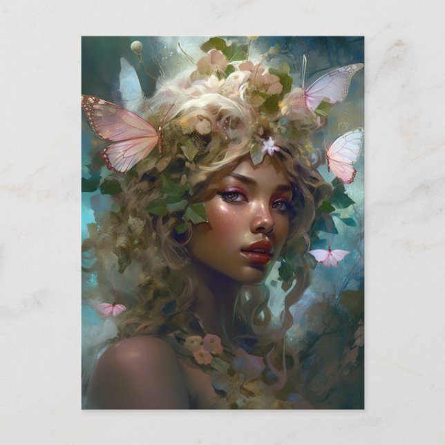 Forest Nymph Fairy Girl Fantasy Art Postcard (Front)