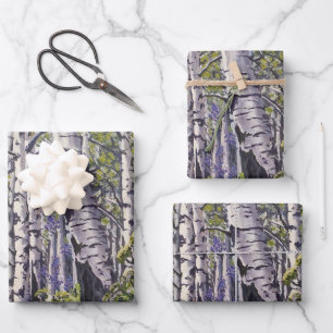 Forest of Aspen Trees Wrapping Paper Sheet