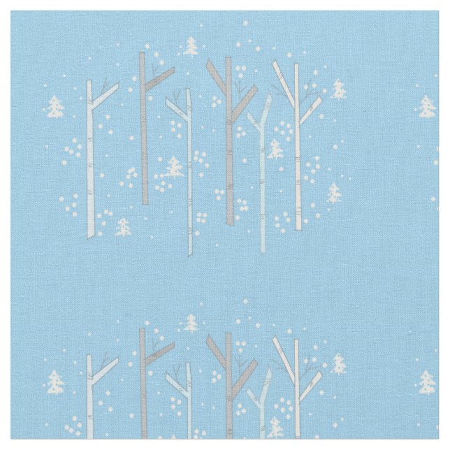 Forest of Birch Trees Fabric (Close Up)