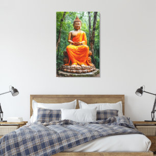 Forest of Calm: The Buddha's Sanctuary Canvas Print