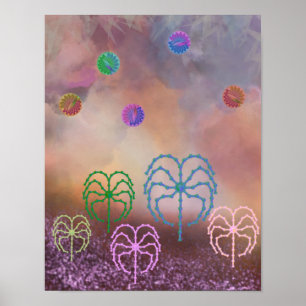Forest of colour and clouds poster