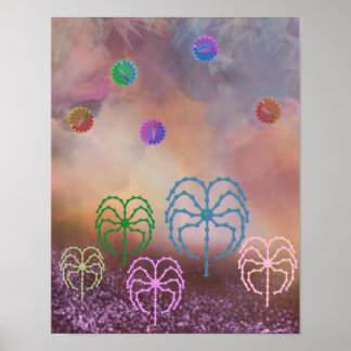 Forest of colour and clouds poster