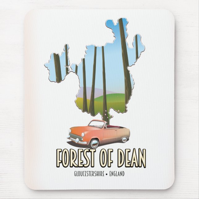 Forest Of Dean Gloucestershire England map Mouse Mat (Front)