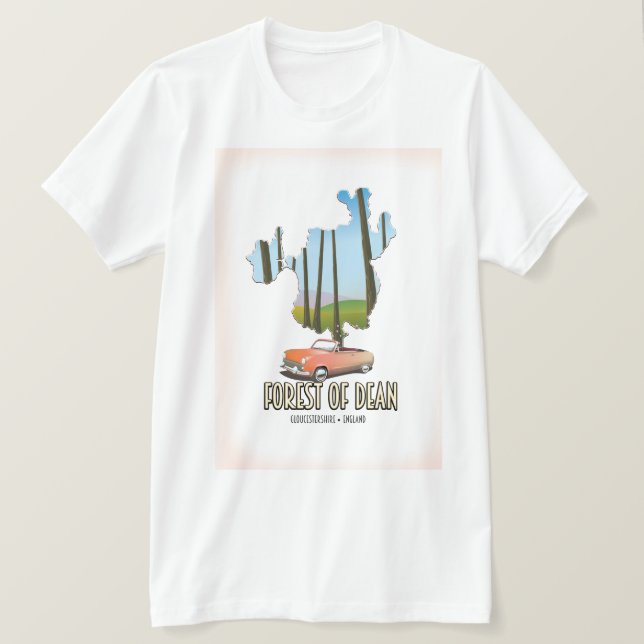 Forest Of Dean Gloucestershire England map T-Shirt (Design Front)
