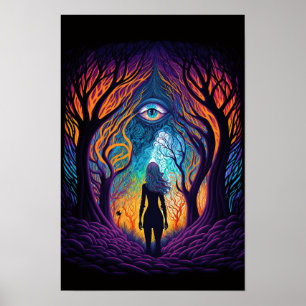 Forest of Eyes Surreal Poster Trippy 1