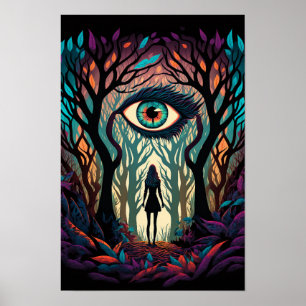 Forest of Eyes Surreal Poster Trippy 3