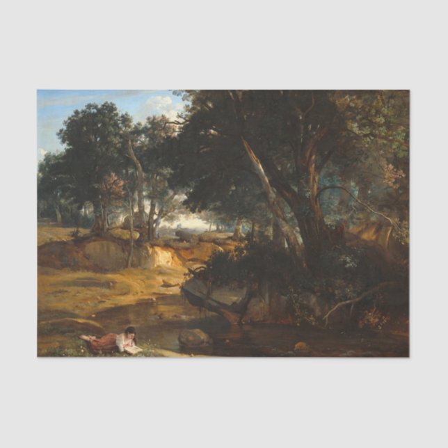 Forest of Fontainebleau, 1834 by Corot Tissue Paper (Front)