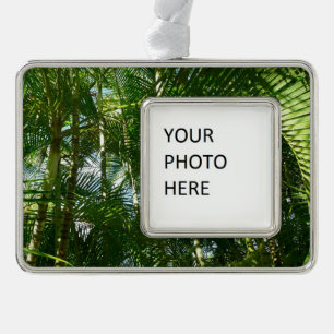 Forest of Palm Trees Tropical Nature Silver Plated Framed Ornament