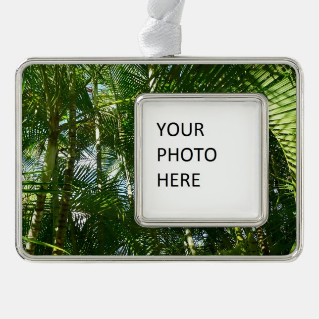 Forest of Palm Trees Tropical Nature Silver Plated Framed Ornament (Front)