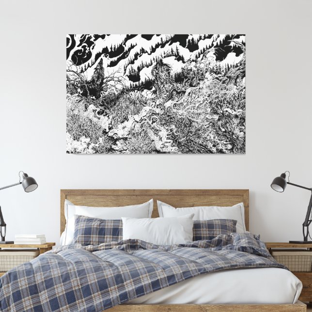 Forest of Shadows Fleece  Canvas Print (Insitu(Bedroom))