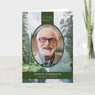 Forest Outdoors Photo Funeral Memorial Service Programme