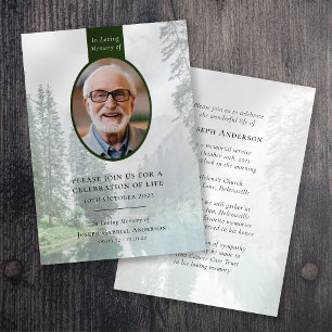 Forest Oval Funeral Memorial Celebration of Life Invitation