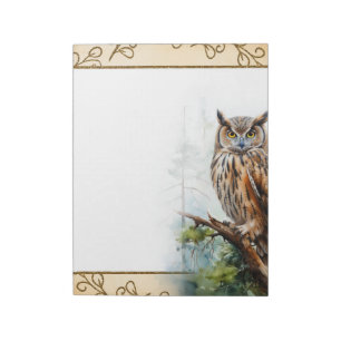 Forest Owl Woodland Animals Nature Themed Notepad